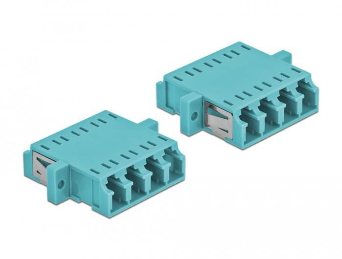 Delock Optical Fiber Coupler LC Quad fem