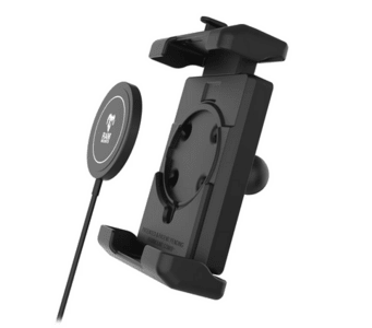 RAM Mounts Quick-Grip Pro XL Holder for Smartphones with Qi2 Wireless Charger - Up to 88.9 mm Width - Mag-Safe Compatible - With Diamond Base (B-Size - 1“)