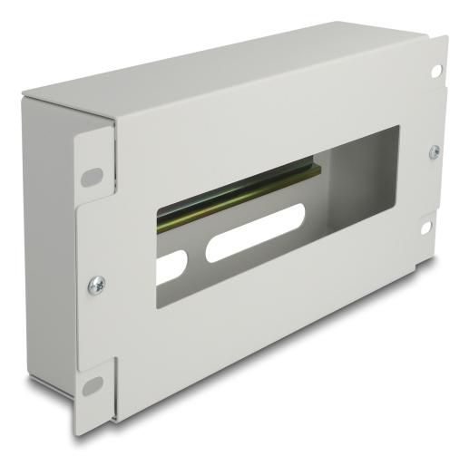 DELOCK 10" Schutzschalterleiste, Abdeckung + Hutsch. 3HE gr