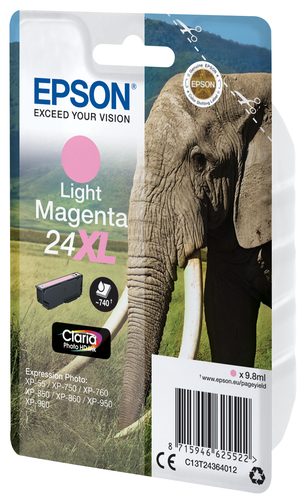 Epson 24XL - 9.8 ml - XL - lichtmagenta - origineel - blisterverpakking met RF-alarm - inktcartridge - voor Expression Photo XP-55, 750, 760, 850, 860, 950, 960, 970, Expression Premium XP-750, 850
