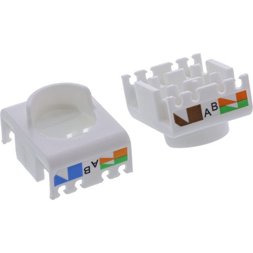 InLine Keystone RJ45 Buchse - geschirmt - Cat.6A - wei? 8er Pack