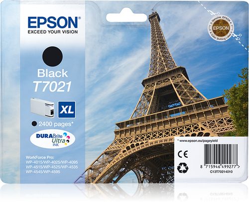 Epson wp4000/4500 inktcartridge zwart high capacity 2.400 pagina s 1-pack blister zonder alarm