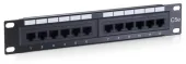 Equip 10" Patchpanel 12xRJ45 Cat5e UTP 1U     100MHz RAL9005